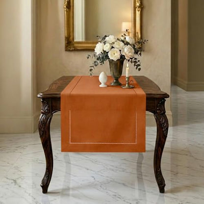 Signature Linen™ by D'Moksha, 100% Pure Linen Rust Table Runner 14 x 36 in - color: Rust, size: 14 X 36 Inch
