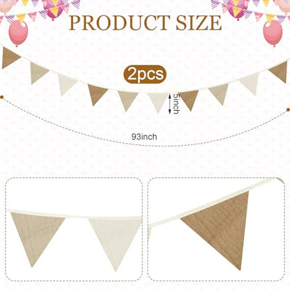 Oudain 2 Pcs Pennant Banner Flags Nursery Garland Triangle, Simple Color - color: Simple Color