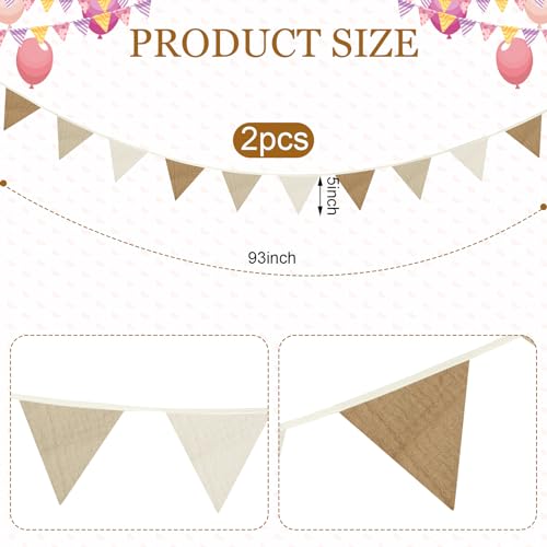 Oudain 2 Pcs Pennant Banner Flags Nursery Garland Triangle, Simple Color - color: Simple Color