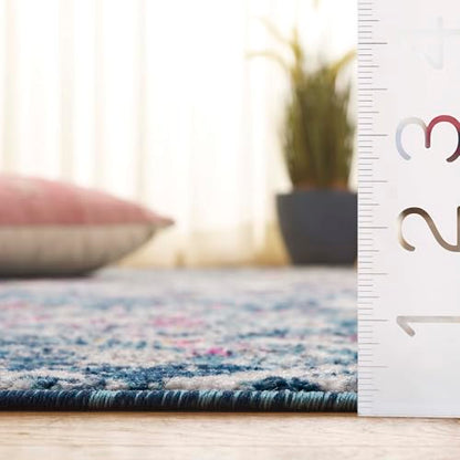 SAFAVIEH Madison Collection Runner - 2'3" x 10', Blue & Grey, Non-Shedding & Easy Care, Ideal for High Traffic Areas in the Living Room, Dining, Bedroom (MAD600M) - color: Blue/Grey, size: 2'3" x 10' (Runner)