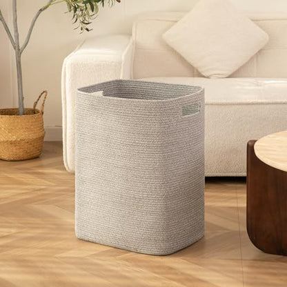 OIAHOMY Laundry Hamper Laundry Basket Rectangle Cotton Storage Basket Grey - color: Grey variegated