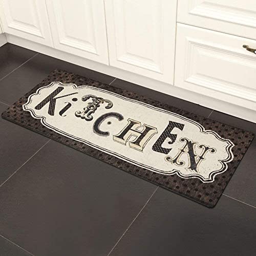 Ukeler Kitchen Rug Non Slip, Durable Natural Rubber Rug Runner for Kitchen Antique Style Chef Mat, 20''×59'' - color: D, size: 20×59 in