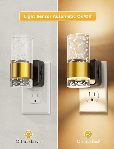 L LOHAS LED Night Lights Plug into wall, Soft Warm Night Light - color: Gold Ring-3000K, size: 1 Pack