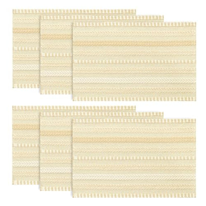 Artoid Mode Burlap Brown Woven Braided Stripe Placemats Set of 6-12x18 Inch - color: Burlap Brown, size: 12" x 18", 6 Pcs