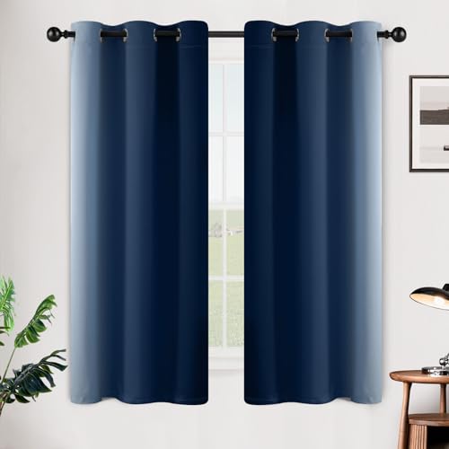 SimpleHome Ombre Blue to Grey White Curtains for Living Room 42Wx63L - color: Blue, size: 42"W x 63"L (Pack of 2)