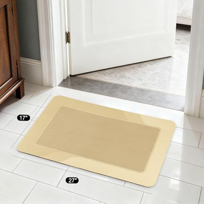 ArtyCozy Super Absorbent Stain Resistant Soft Bath Mat, Khaki, 17'' × 27'' - color: Khaki, size: 17‘’×27‘’