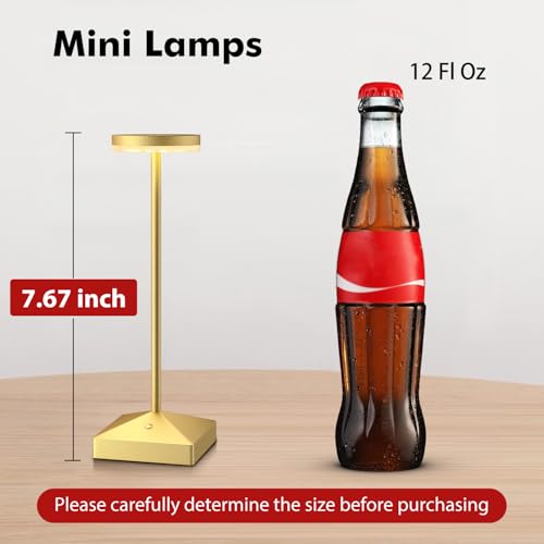 3 Pack Small Gold Rechargeable Cordless Table Lamps Dimmable - color: Gold-C