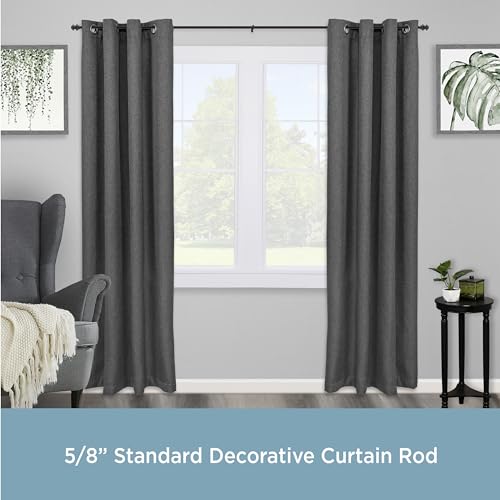 Kenney Kendall Knob Window Curtain Rod, Adjustable Curtain Rod for Windows 30 to 86 Inches, Extendable Curtain Rod Set, Antique Rust Brown Curtain Rod - color: Antique Rust, size: 30-86"