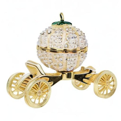 Cinderella Pumpkin Carriage Trinket Box Jewelry Box Hand Painted Decorative Box with Hinged Lid Ring Earring Holder Table Figurine Collectible - color: Cinderella Pumpkin Carriage