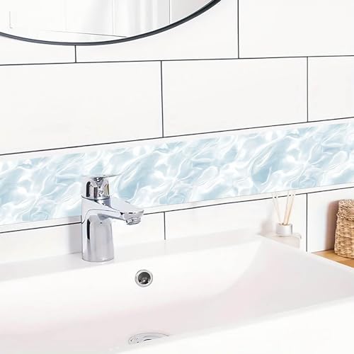 IVN Wallpaper Border Peel and Stick Wall Ice Water 4x196 Inch - color: Ice Water
