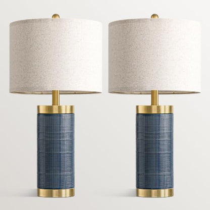 USumkky 24.5'' Ceramic Table Lamps Set of 2 for Bedroom Living Room Blue - color: 24.5“ Blue-2 pack