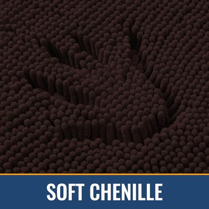 Arotive Bathroom Rugs 24x16, Soft Absorbent Shaggy Chenille Bath Rugs - color: Brown, size: 24" X 16"