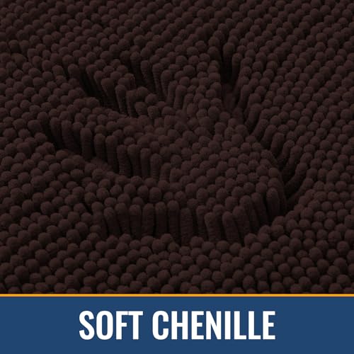 Arotive Bathroom Rugs 34x21, Soft Absorbent Shaggy Chenille Bath Rugs - color: Brown, size: 34" X 21"