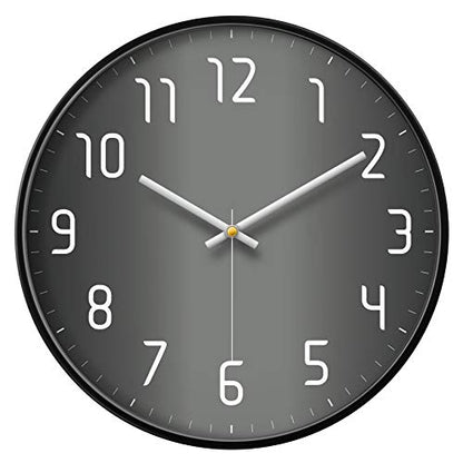 Silent Non-Ticking Analog Wall Clock, Gradient Black, 14'' - color: Gray, size: 14inch