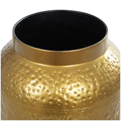 Deco 79 Metal Decorative Vase Textured Hammered Centerpiece Vase, Flower Vase for Home Decoration 9" x 9" x 19", Gold - size: 9" x 9" x 19"