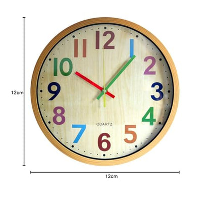 Wall Clock, 12 Inch Easy to Read Silent Non-Ticking Colorful Battery Operated Clock,for Bedroom,Living Room,Kitchen,Office,School Classroom (Yellow) - color: Yellow