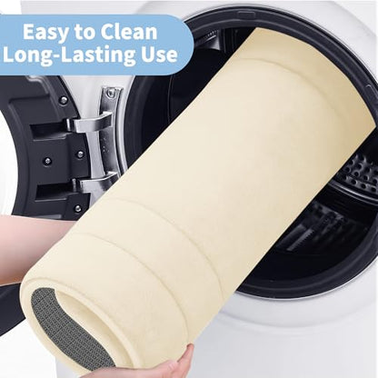 Cupic Cupid Memory Foam Toilet Rug 24"×20", U-Shaped Bath Mat, Cream - color: Cream, size: 1'8" x 2' (24" x 20"（U-Shape）)