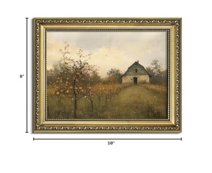AIMAILON Framed Autumn Aesthetic Pattern,Farmhouse Landscape Art 8x10 - color: Golden Autumn Scenery, size: 10"L x 8"W