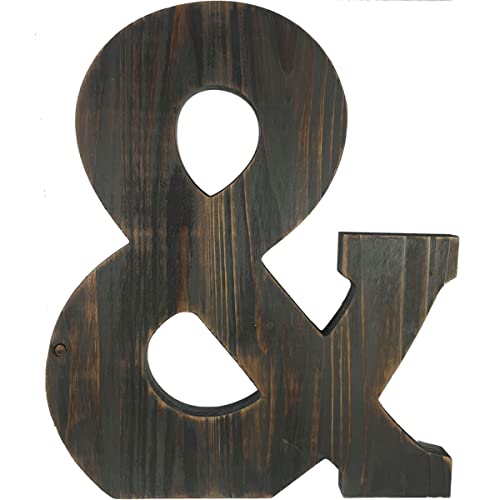 Big Letter Wall Art for Living Room, Bathroom, Bedroom, and Home Decor, Rustic Farmhouse Lettering for Family Last Names, Large Decorative Wood, 10" x 14" (Big &) - color: Big &