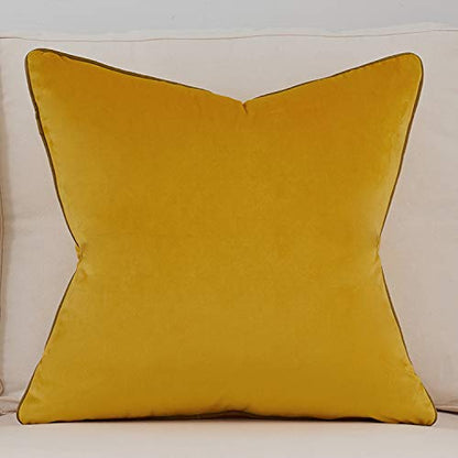Avigers Throw Pillow Cover 18 x 18 Inch, Yellow, Velvet, Hidden Zipper - color: Yellow, size: 18" x 18" (Pack of 1)