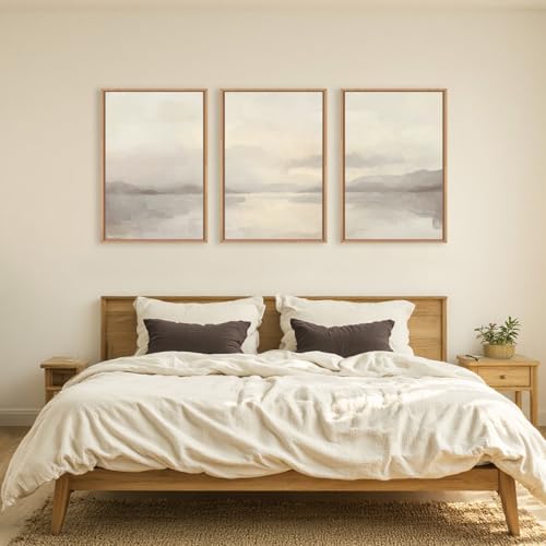 LHIUEM Large Abstract Neutral Beige Pastel Framed Canvas Wall Art-16"x24"x3 - color: Abstract Neutral Beige Pastel Wall Art, size: 24"L x 16"W