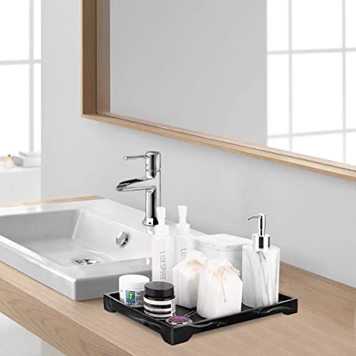 Luxspire Marble Tray for Soap Dispenser Perfume Jewelry, L, Ink Black - color: A - Ink, style: Large