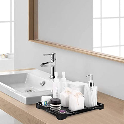Luxspire Marble Tray for Soap Dispenser Perfume Jewelry, L, Ink Black - color: A - Ink, style: Large