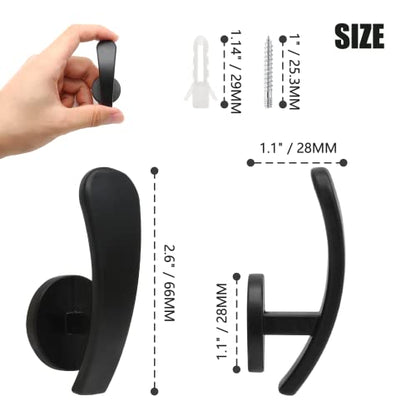 Curtain Tieback Hooks, Black, 4 Pack - color: Black, size: 4 Pcs