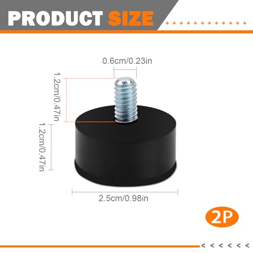2 Pcs End Cap Replacement Finials, Screw on Curtain Rod End Caps, Cylindrical Drapery Rod Finials, Black Drapery Round Curtain Rods Finial for 6mm Curtains Rods ﻿