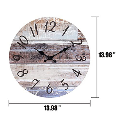 Stonebriar Vintage Farmhouse 14 Inch Round Battery Operated Hanging Wall Clock - size: 14 Inch