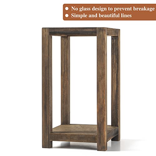 12 Pcs Wooden Lantern Centerpiece, Rustic Wedding Table Decoration, Farmhouse Decor, Candle Holder, Country Barn Gift (No Assembly Required)