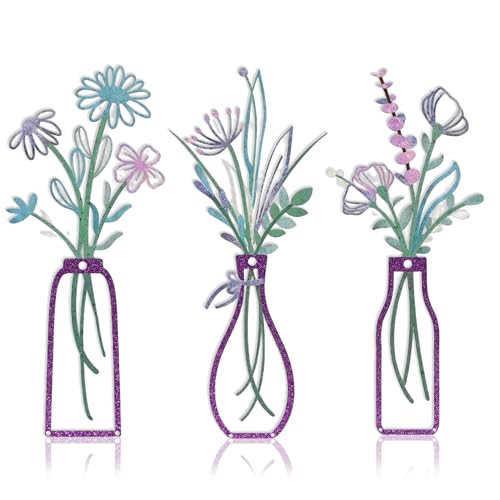 Embewhis Wall Decor Metal Flowers 3pcs, Rustic Farmhouse Flower Sculptures, 13.7" Wall Art Decor, Drill-Free Install Option for Living Room, Kitchen, Bedroom & Bathroom - size: D