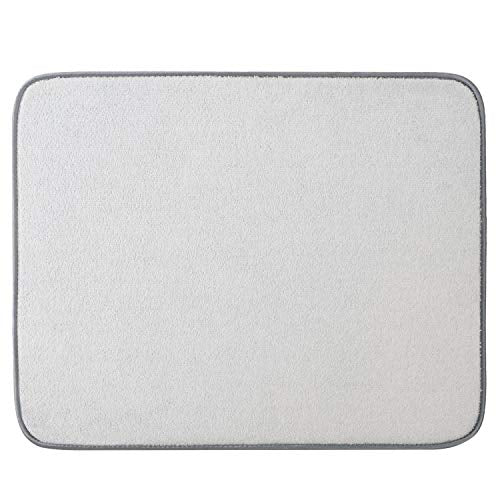 Dish Drying Mat for Kitchen Counter,Microfiber Machine Washable Dishes Matt - color: Dark Gray 2p 19.2*15.8