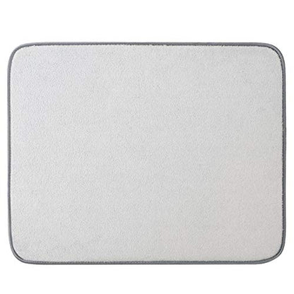 Dish Drying Mat for Kitchen Counter,Microfiber Machine Washable Dishes Matt - color: Dark Gray 2p 19.2*15.8