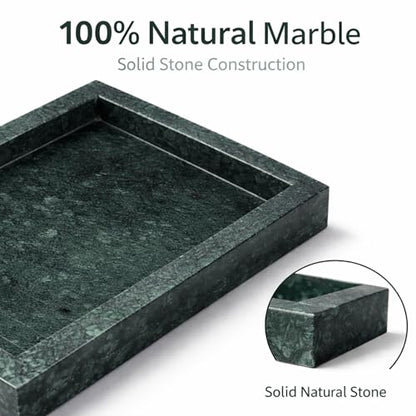 Natural Green Marble Tray, 10" x 6", Rectangular - color: Green, size: 6" x 10" x 1.5"