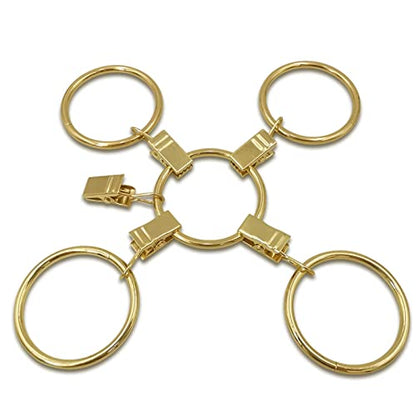 LLPJS Curtain Rings with Clips, 1.5 inch ID, 20 Pack, Gold - color: Gold, size: 1.5" I D Set of 20