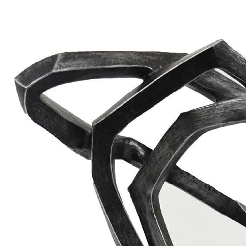 Benzara Abstract Decorative Tabletop Sculpture, Gray Resin Geometric, 17 Inch
