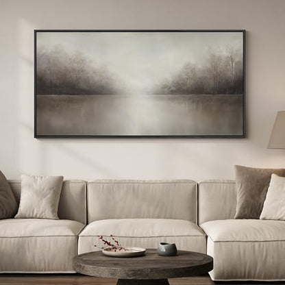 Extra Large Framed Abstract Landscape Wall Art for Living Room, 60x30 Inch - color: Brown, size: 60"L x 30"W