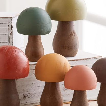 Your Heart's Content Wood Mushrooms, Set of 6 (Woodland Paint 6) - color: Woodland 6