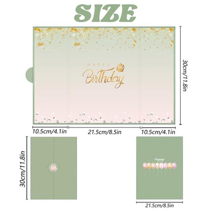 Crenics Green and Pink Birthday Guest Sign in Book Alternative 18" x 12" - color: Green and Pink