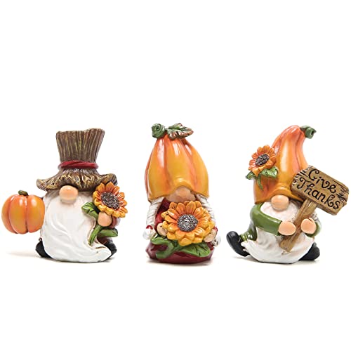 Hodao Thanksgiving Gnomes Decorations, Fall Pumpkin Elf Decor for Home 3pcs - color: Brown Gnomes-3 Pc)