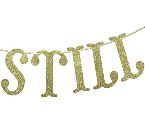 Qttier We Still Do Banner, Gold Glitter - color: Gold