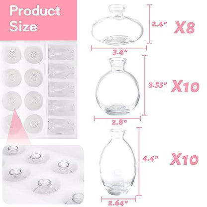 28 Clear Bud Vases in Bulk, Glass Small Bud Vase for Centerpieces - color: Clear Set of 28