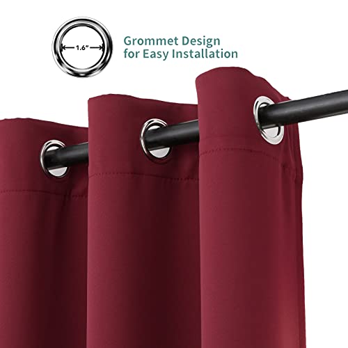 Pickluc Grommet Blackout Curtains 84 Inches Long 2 Panels Set, Thermal Insulated Drapes for Bedroom, Noise Reduction, Privacy Protection, Burgundy Red, 42" Wide x 84" Length - color: Burgundy Red, size: 42"W x 84"L (Pack of 2)