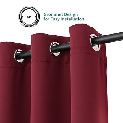 Pickluc Grommet Blackout Curtains 84 Inches Long 2 Panels Set, Thermal Insulated Drapes for Bedroom, Noise Reduction, Privacy Protection, Burgundy Red, 42" Wide x 84" Length - color: Burgundy Red, size: 42"W x 84"L (Pack of 2)