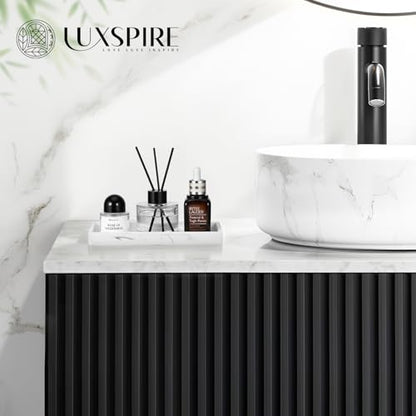 Luxspire 2 Pack Silicone Bathroom Tray 7.9" Vanity Tray, Marble White - color: Marble White, size: 7.87 × 3.94 × 0.79 in