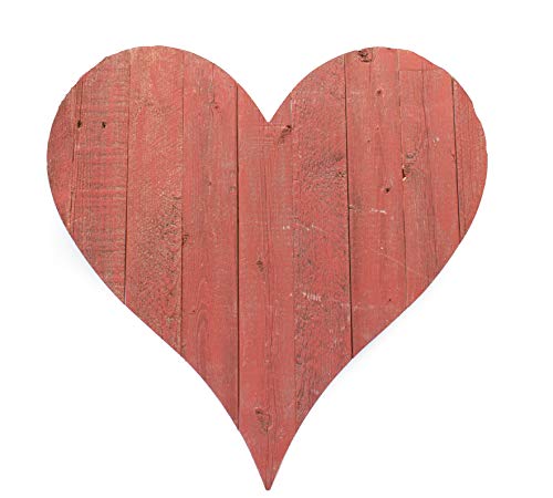 BARNWOODUSA Wooden Heart Wall Decor – 24” Wooden Hearts Decor in Rustic Han - color: Rustic Red, size: 24"L x 24"W