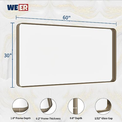 WEER Bathroom Vanity Mirror Bronze 60X30 Inch - color: Bronze, size: 60"L x 30"W