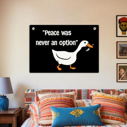 Peace Was Never An Option Goose Flag,Funny Goose Wall Flag Banner Tapestry - color: Multi 0662