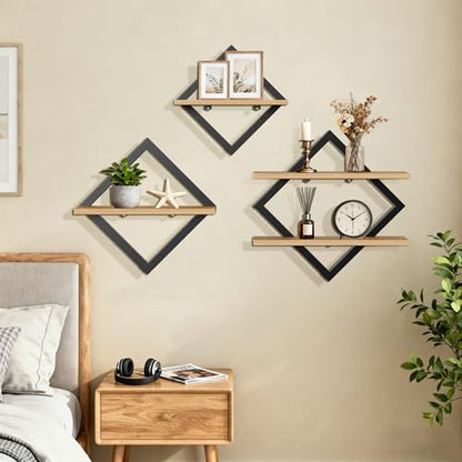 Set of 3 Floating Shelves for Wall, Hanging Wall Shelves Decor living Room